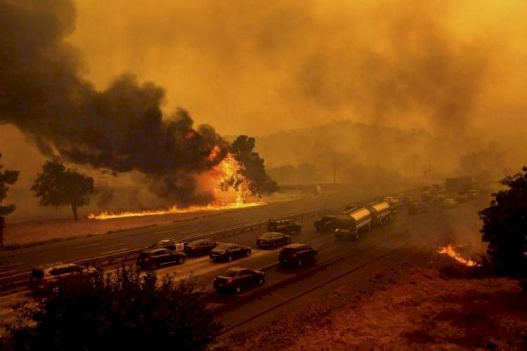 California wildfires chase people from homes into smoky air